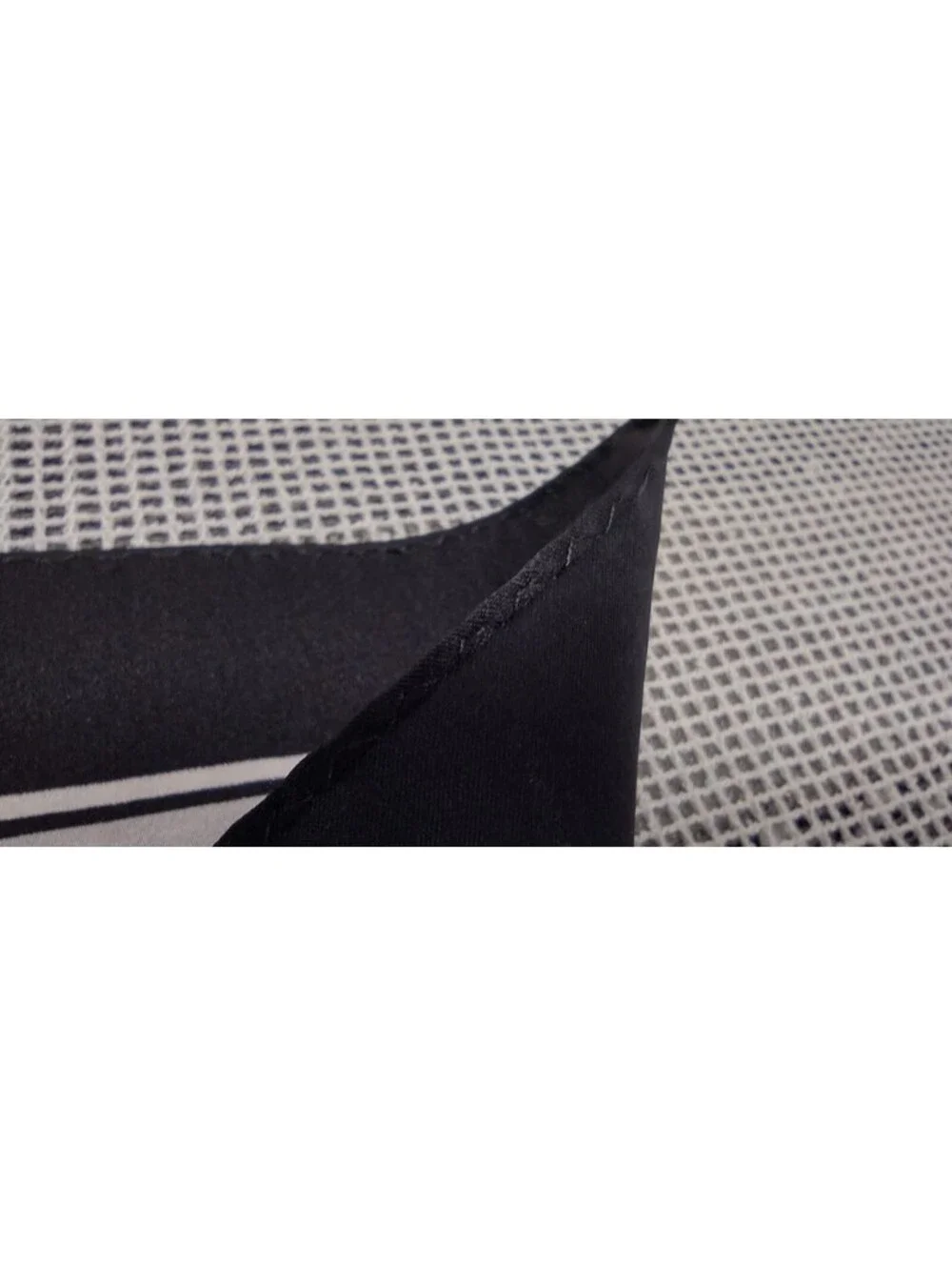 Vintage Silk Hankie Black White Red Handkerchief 70s 80s Does 1920s 30s Art Deco